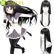 MIQUEL Puella Magi Madoka Magica, Heat Resistant Magical Girl Homura Akemi Cosplay Wig, Role Play Natural Synthetic Anime Long Black Wig Women