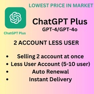 ⚡️ChatGPT Plus Two Account Premium⚡️ | GPT-4 & 4o | Homework/Assignment Helper | Less User Account |