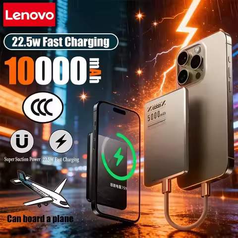 Lenovo Metal Magnetic Power Bank Super Fast Charging Compact Portable Mini Ultra-Thin Wireless Power