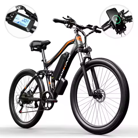 27.5" Electric Adults Mountain Bike Peak 1500W 32Mph 17.5Ah 48V Battery 80 Miles E Bicycle 7 Speed G