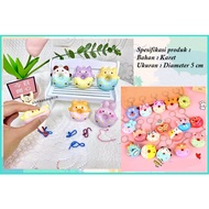 GANTUNGAN Squishy Keychain Cute Keychain Aesthetic Keychain Cute Donut Keychain