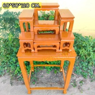 MK42 โต๊ะหมู่บูชาไม้สัก หมู่ 7 หน้า 5 60*50*120 ซม. (ก*ลึก*ส) **รวมฐาน** (ไม้สัก) สีย้อม(อิฐ)