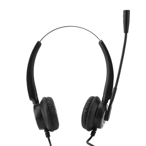 RJ9 Call Center Headset with Noise Cancelling Mic Volume Adjustment Mute Function for Professional C