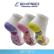 Exped Kids Casual Cotton Charcoal Anklet Socks 3F0376 – Set of 3