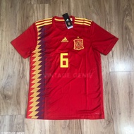 Spain 2018 World Cup Home Jersey 6 Andres Iniestan