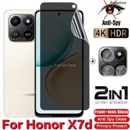 HONOR X7d 2025 2in1 Screen Privacy Soft Hydrogel Film For Honor X7d X7c X6a X6b X6c X7 d HonorX7d 4G