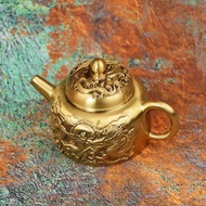 All Brass Dragon Phoenix Handle Pot Embossed Dragon Pattern Pot Teapot Small Ornaments Home All Bras