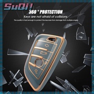 SUQI Car Remote Key  Car Accessories TPU Full Protection Key Fob Cover for For BMW X1 X3 X5 X6 X7 1 3 5 6 7 Series