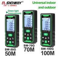 SNDWAY Laser Range Finder 50M 70M 100M Green Light Distance Meter Indoor/outdoor Trena Lazer Tape Measure Roulette Compar Tool