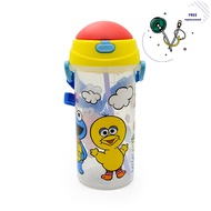 Kidztime x Sesame Street Children Toddler BPA Free Cartoon Character Straw Water Bottle + FREE Straw Replacement Program (550ml)