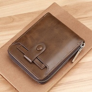 ✱✶ High-end men's wallet short multi-functional Korean style and women's card holder zipper driver's license wallet