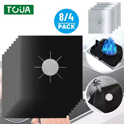 4/8pc stove protector cover liner gas stove protector gas stove stovetop burner protector kitchen ac