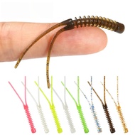 -Tail Forked Tail Soft Lure Threaded Soft Worm Bait TPE Elastic Micro Root Fishing Lure for Bass Per