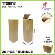 Tuck Top Snap Bottom Box (20pcs) 70x70x240mm