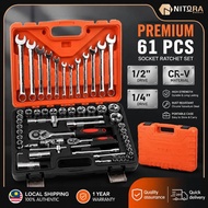 46/53/61pcs Combination Socket Wrench Ratchet Spanner Tools Set Box Spark Plug Alatan 工具套装