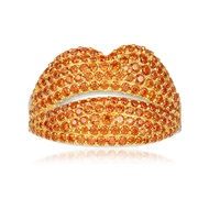 APM Monaco Orange Lip Ring Female Unique Influencer Ring Couple Design Index Finger Ring Female Tail
