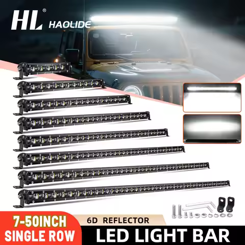 HL 6D Lens Super Slim Led Light Bar For Car Tractor Suv Truck Boat 4WD 4x4 Offroad ATV Led Work Ligh