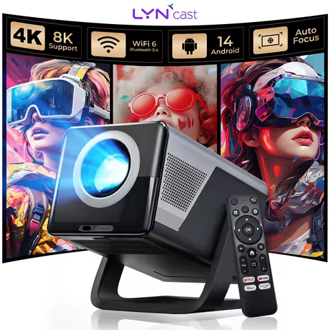 LYNcast X7 4K Android Portable Projector , Ceiling Projection, 4K Decoding, WiFi HDMI Bluetooth for 