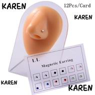 KARENGOODS 12pcs/Card Magnet Earring Fashion Jewelry Magnetic Nose Ring