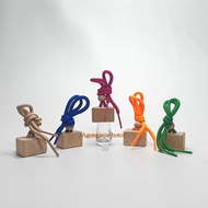 Hanging Perfume Glass Bottle 5 Ml Oval Wooden Lid Box / Glass Bottle / Perfume Glass Bottle / Car Pe