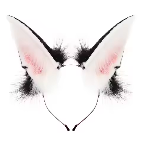 Plush simulation Anubis werewolf beast ear headband cosplay Lolita wearable accessories with bendabl