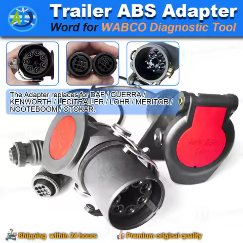 EBS/ABS Diagnostic Adapter for Trailer ISO 7638 Cable For WABCO CAN 24V Heavy Duty Truck 7pin 9pin D