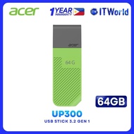 Acer UP300 USB 3.2 Gen 1 Flash Drive 64GB Up to 120MB/s Green BL.9BWWA.721 ITW