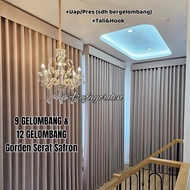 Blackout Curtains 9 Waves 12 Waves plain premium saffron fiber curtains already steamed