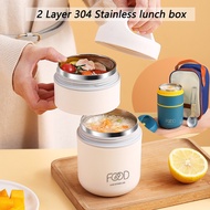 2 Layers Lunch Box Set Thermal Food Container 304 Stainless Steel Bento Box Lunch Box for Kids