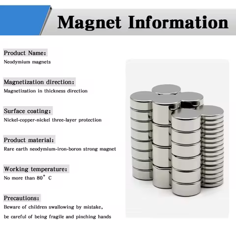 Super Powerful Round Magnet Neodymium Magnet NdfeB N35 Strong Permanent Magnetic imanes Refrigerator