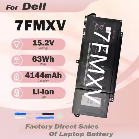 7FMXV 63Wh 15.2V Laptop Battery For Dell Latitude 5320 7320 7420 7520 Latitude 5320 2-in-1/7320 2-in