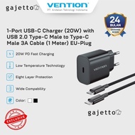 Vention 20W PD EU Charger Head Bundling USB Type C to C Cable 3A 60W 1M Braided Cable - G16 [ GJ ]