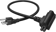 0.64M/2FT Nema 5-15P to Nema 5-15R+C7 Piggyback Power Cord,American Standard 3Pole Male to Female+2 