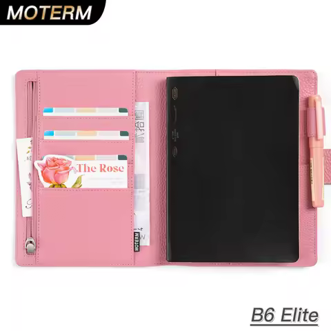 Moterm B6 Size Elite Planner Cover for B6 Stalogy Notebook Pebbled Genuine Leather without Large Poc