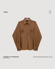 The SRT X13 Working Monster Shirt (TBL235-BR) - เสื้อเชิ้ตแขนยาวปักโลโก้ SRT แบบนูน