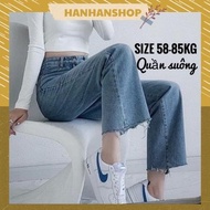 HanHanShop Bigsize Straight Pants, Tassel Wide Leg Pants Bgs01-01 from 55kg-90kg