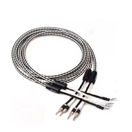 8TC Single Crystal Copper OCC Audio Speaker Cable HiFi Amplifier Speaker Cable Banana plug-Y plug