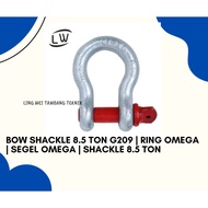BOW SHACKLE 8.5 TON G209 | OMEGARing | OMEGA SEAL | SHACKLE 8.5 TON
