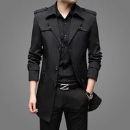【High Quality】❀ Jaket Lelaki Quality Cotton New 2024 Spring and Autumn Men's Trench Coat Mid-length 