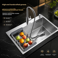 A new household kitchen single sink integrated sink, 60x45cm thick vegetable basin sink, hand drawn 
