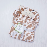 Selimut Bayi Topi Boneka Karakter Fleece / Selimut Bayi Topi Animal / Baju Baby gracia