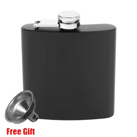 6oz Portable Hip Flask Stainless Steel Men Mini Flagon Whiskey Alcohol Hip Flask With Funnel Matte B