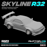 Body Kit for Skyline R32 WIDE BODY SM28 Diecast 1/64 FREE BONUS