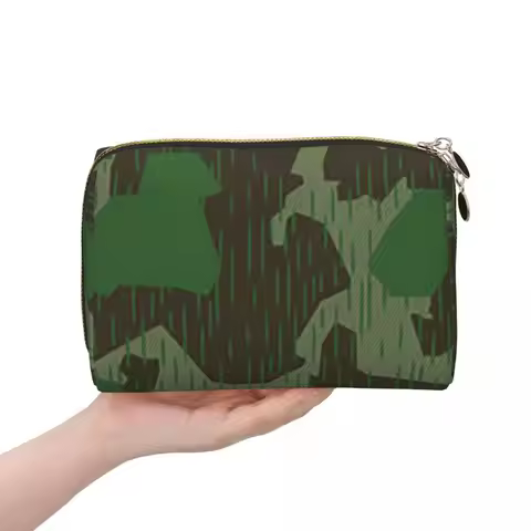 WW2 Germany Military Splinter Camo Splittertarn Camouflage Women Cosmetic Bags Travel Makeup Organiz