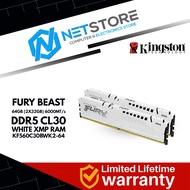 KINGSTON FURY BEAST 64GB 6000MT/s DDR5 CL30 DIMM (Kit of 2) FURY Beast White XMP - KF560C30BWK2-64