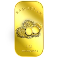 999.9 Pure Gold | 1g Rambutan Gold Bar