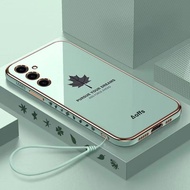 Case Samsung A55 A05 A05S A15 A35 A12 Case Maple Leaves Plating Case Soft TPU Phone Case