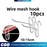 10pcs 10/15cm Mesh Rack Hook Supermarket Screen Hooks Wire Mesh Hook