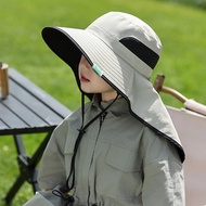 Topi Nelayan Kids Large Brim Neck Cover Farmers Cap Sun Fisherman Adjustable Bucket Hat Outdoor Sun 
