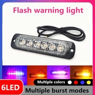 6LED Car Strobe Warning Light Grill Flashing Breakdown Emergency Light Car Truck Trailer Beacon Lamp LED Side Light for Car 12V/24V